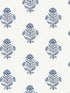 Hollyhock Floral Crest fabric in blue color - pattern number 4148-27417 - by Chesapeake in the PrintWorks collection
