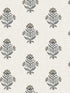 Hollyhock Floral Crest fabric in black color - pattern number 4148-27418 - by Chesapeake in the PrintWorks collection