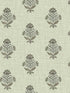 Hollyhock Floral Crest fabric in green color - pattern number 4148-27419 - by Chesapeake in the PrintWorks collection