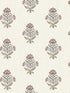 Hollyhock Floral Crest fabric in rust color - pattern number 4148-27420 - by Chesapeake in the PrintWorks collection