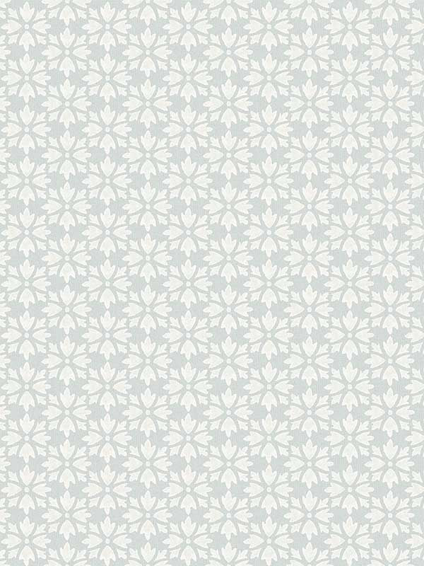 Phlox Floral Stamp wallpaper in light blue color - pattern number 4148-27452 - by Chesapeake in the PrintWorks collection