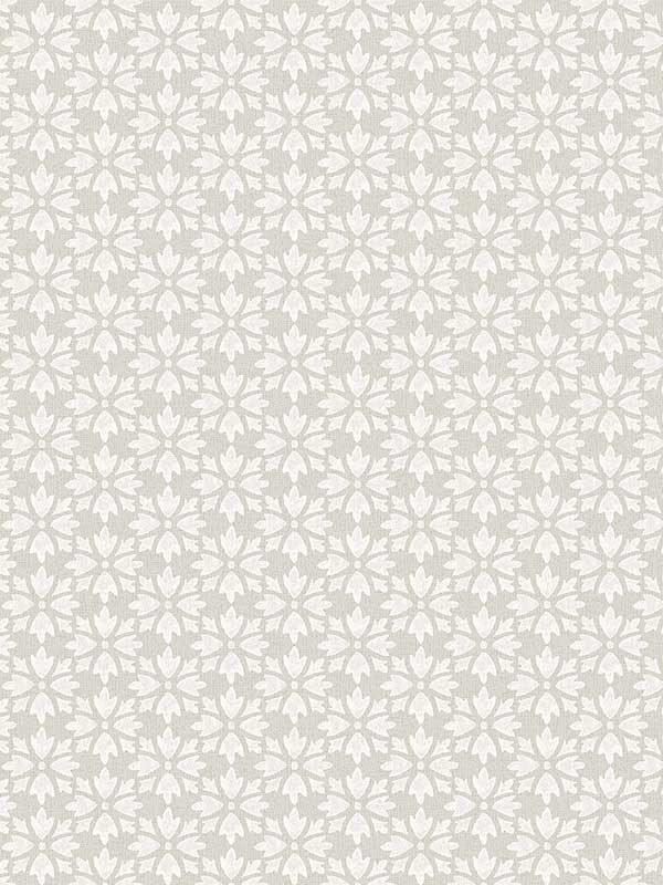 Phlox Floral Stamp wallpaper in grey color - pattern number 4148-27454 - by Chesapeake in the PrintWorks collection