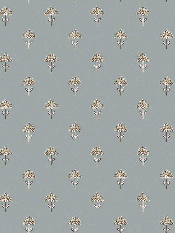Surdiva Floral Fan wallpaper in denim color - pattern number 4148-27456 - by Chesapeake in the PrintWorks collection
