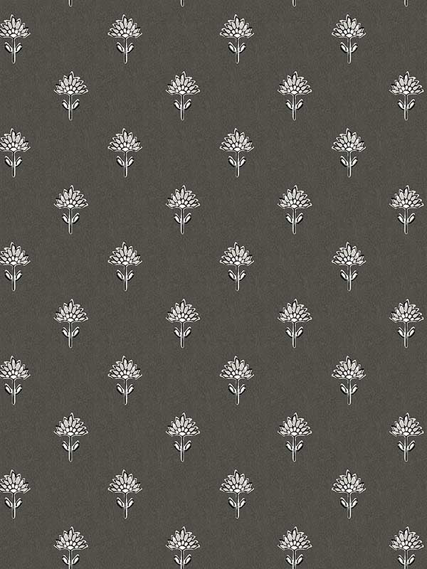 Surdiva Floral Fan wallpaper in black color - pattern number 4148-27462 - by Chesapeake in the PrintWorks collection