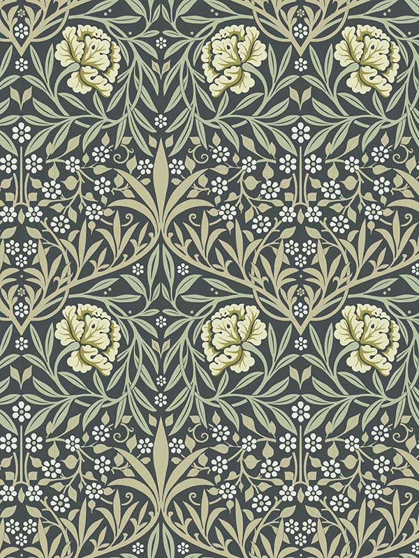Oxford Union Floral Vines wallpaper in sea green color - pattern number 4171-82047 - by A Street Prints in the Hidden Treasures Volume 2 collection