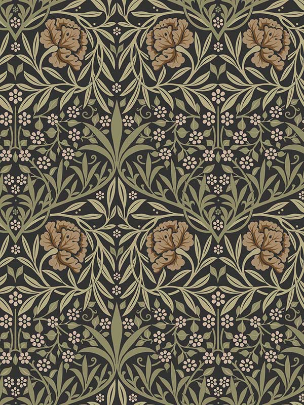 Oxford Union Floral Vines wallpaper in black color - pattern number 4171-82048 - by A Street Prints in the Hidden Treasures Volume 2 collection