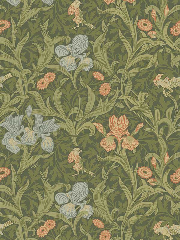 Iris Wild Gardens wallpaper in green color - pattern number 4171-82050 - by A Street Prints in the Hidden Treasures Volume 2 collection