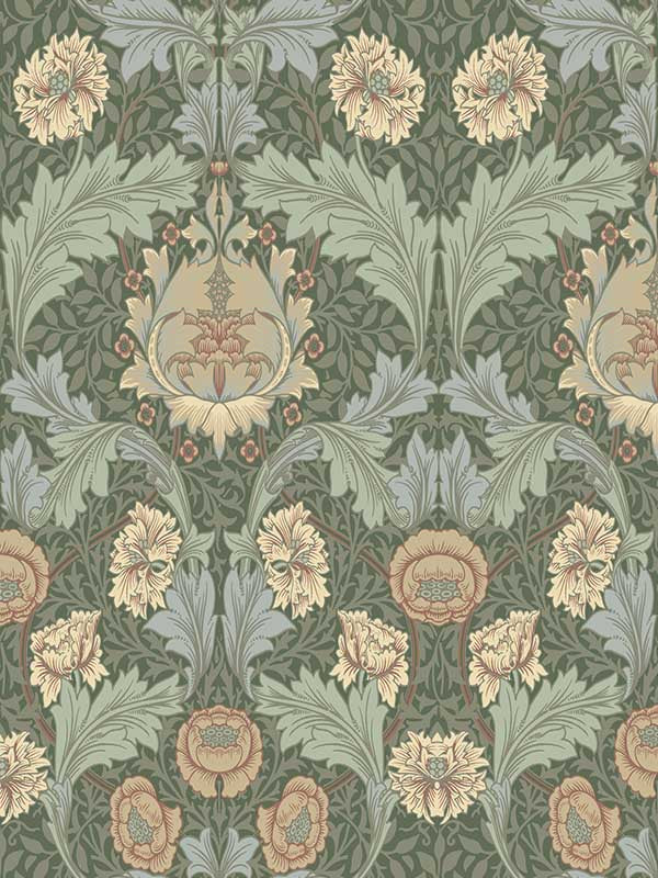 Myrtle Floral Ogee wallpaper in sea green color - pattern number 4171-82059 - by A Street Prints in the Hidden Treasures Volume 2 collection