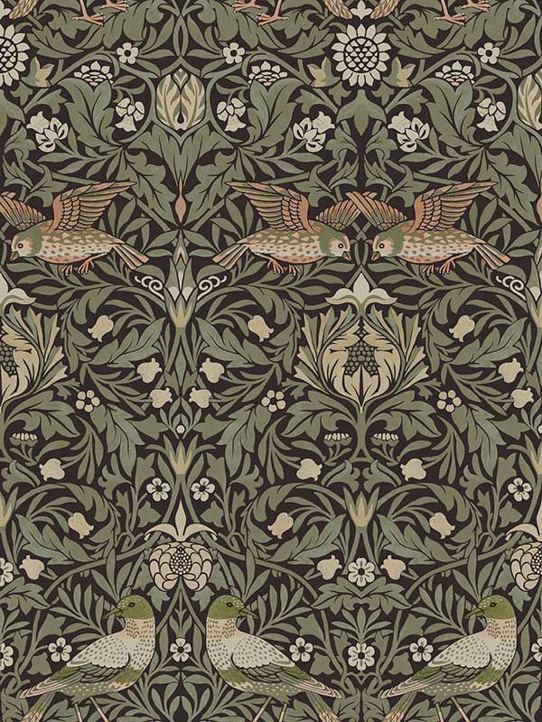 Bird Floral Thicket wallpaper in brown color - pattern number 4171-82064 - by A Street Prints in the Hidden Treasures Volume 2 collection