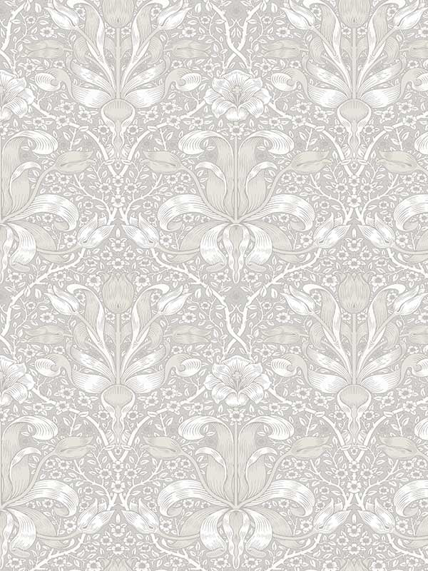 Spring Thicket Tulip Damask wallpaper in dove color - pattern number 4171-82065 - by A Street Prints in the Hidden Treasures Volume 2 collection
