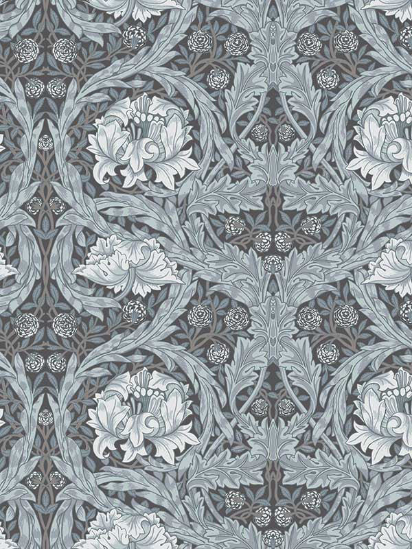 African Marigold Floral wallpaper in dark blue color - pattern number 4171-82074 - by A Street Prints in the Hidden Treasures Volume 2 collection