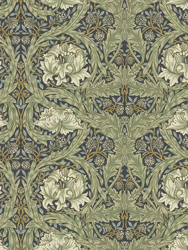 African Marigold Floral wallpaper in sea green color - pattern number 4171-82075 - by A Street Prints in the Hidden Treasures Volume 2 collection