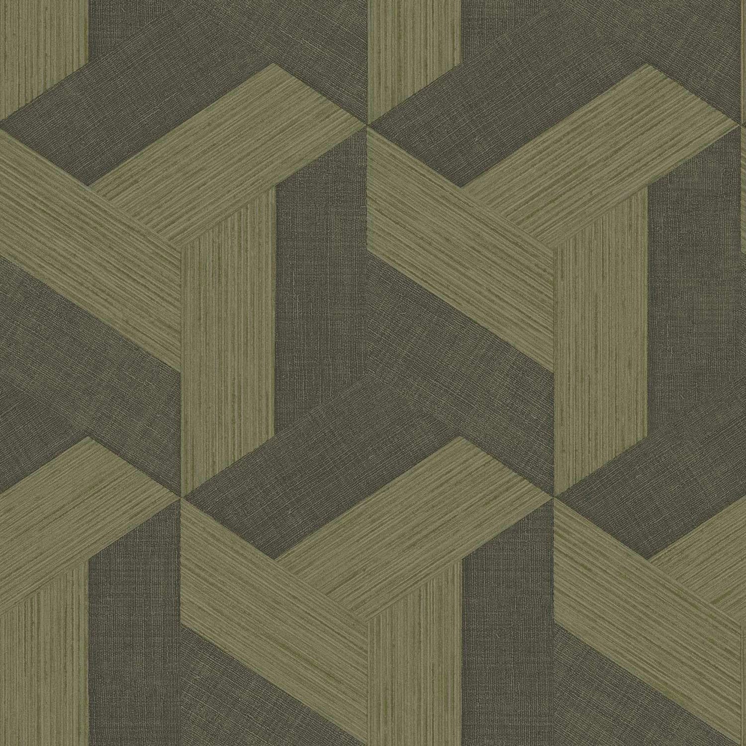 Geometric wallpaper in bronze brown color - pattern number SY27509 - by Galerie in the Synergy collection