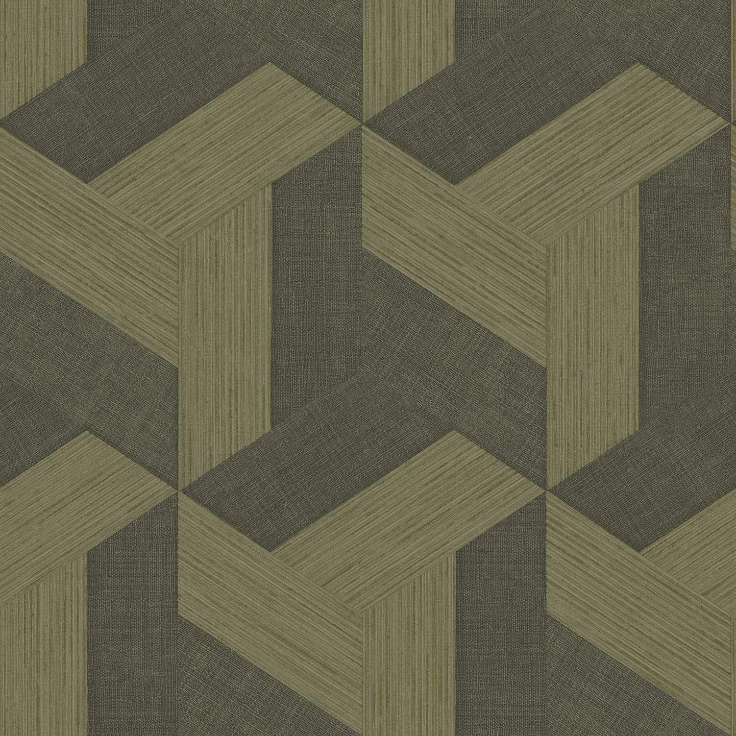 Geometric wallpaper in bronze brown color - pattern number SY27509 - by Galerie in the Synergy collection