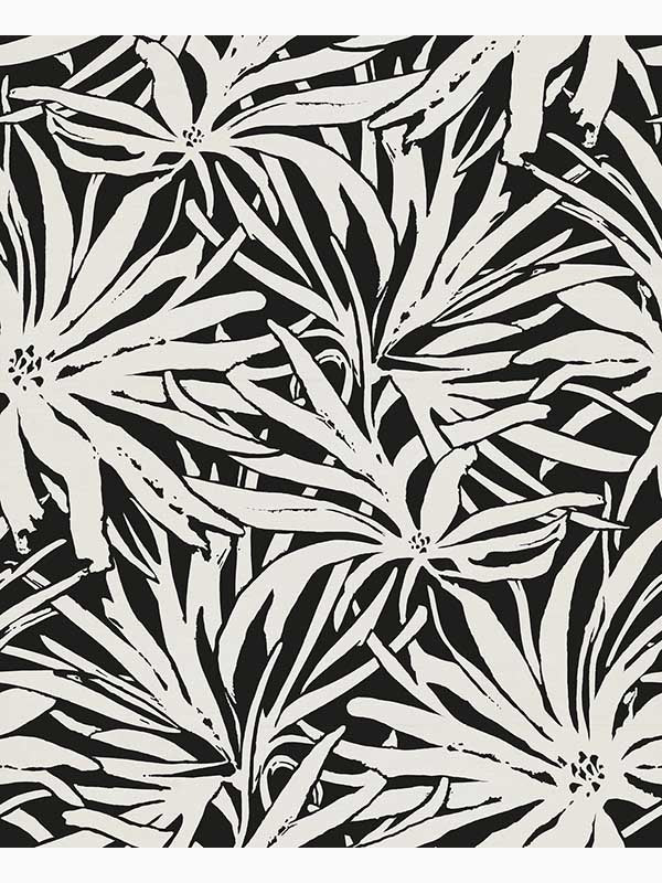 Floral Canopy mural in black color - pattern number GN2576M - by York in the Woodnote collection