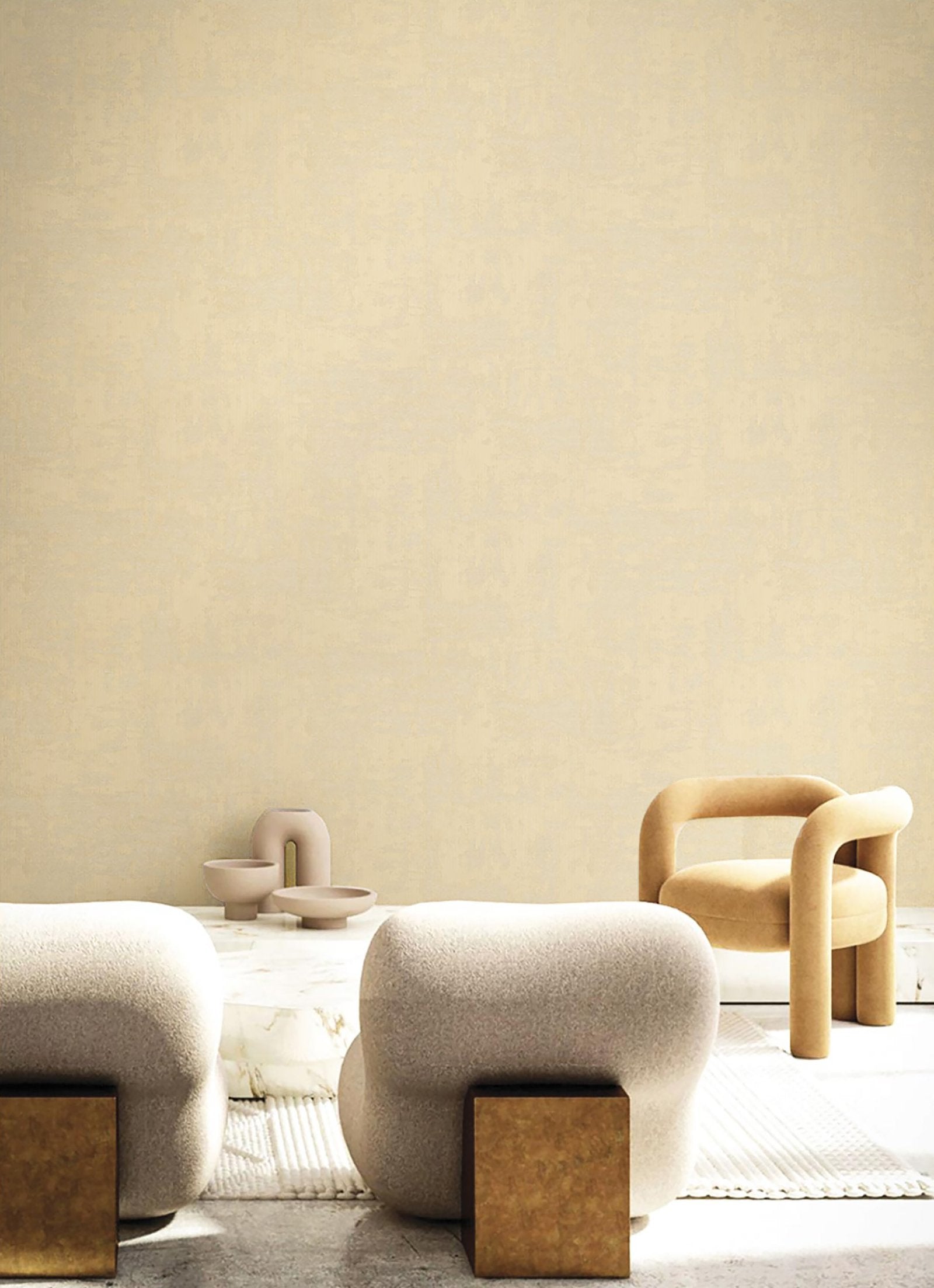 Plain Texture wallpaper in beige color - pattern number SY27534 - by Galerie in the Synergy collection