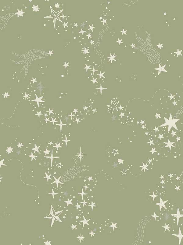Stjarnhimmel wallpaper in green color - pattern number MB29022 - by York in the Daydream collection