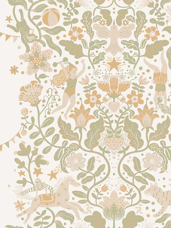 Cirkus wallpaper in moss color - pattern number MB29025 - by York in the Daydream collection