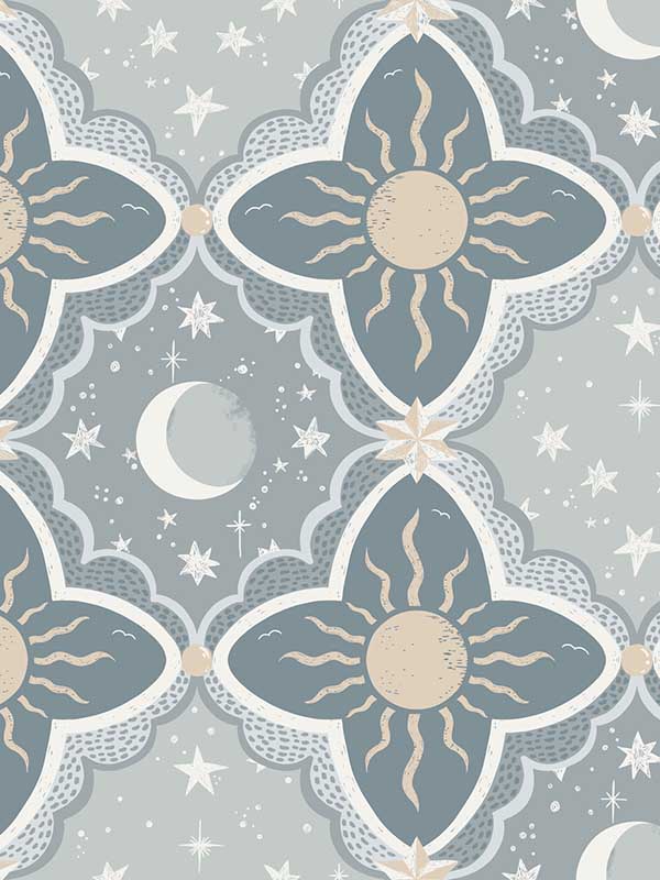 Sol &amp; Mane wallpaper in blue color - pattern number MB29034 - by York in the Daydream collection