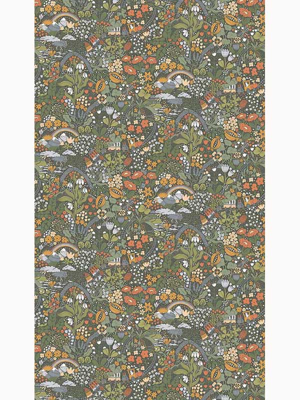 Taget mural in dark green color - pattern number MBRD29037 - by York in the Daydream collection