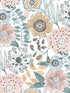 Artistic Bouquet wallpaper in ochre & ocean color - pattern number ZM2891 - by York in the Artisan Studio collection