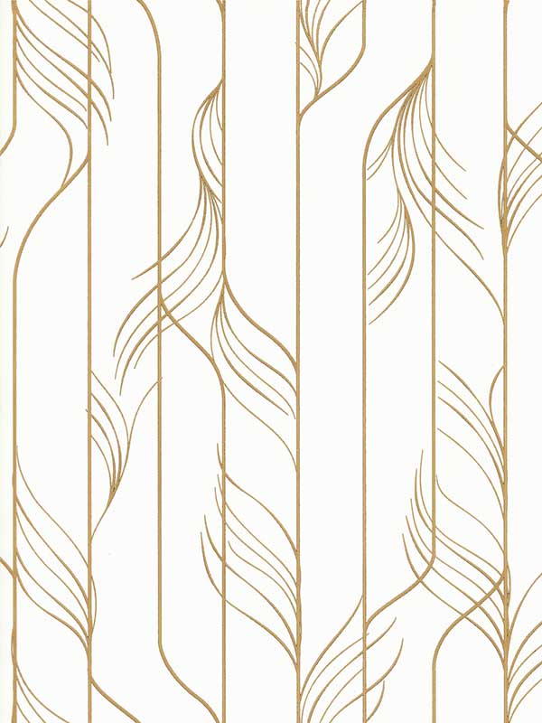 Elemental Thread wallpaper in white &amp; gold color - pattern number DF3301 - by Candice Olson in the Decadence Second Edition collection