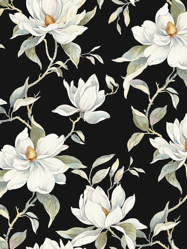 Garden Jewels wallpaper in black color - pattern number DF3313 - by Candice Olson in the Decadence Second Edition collection