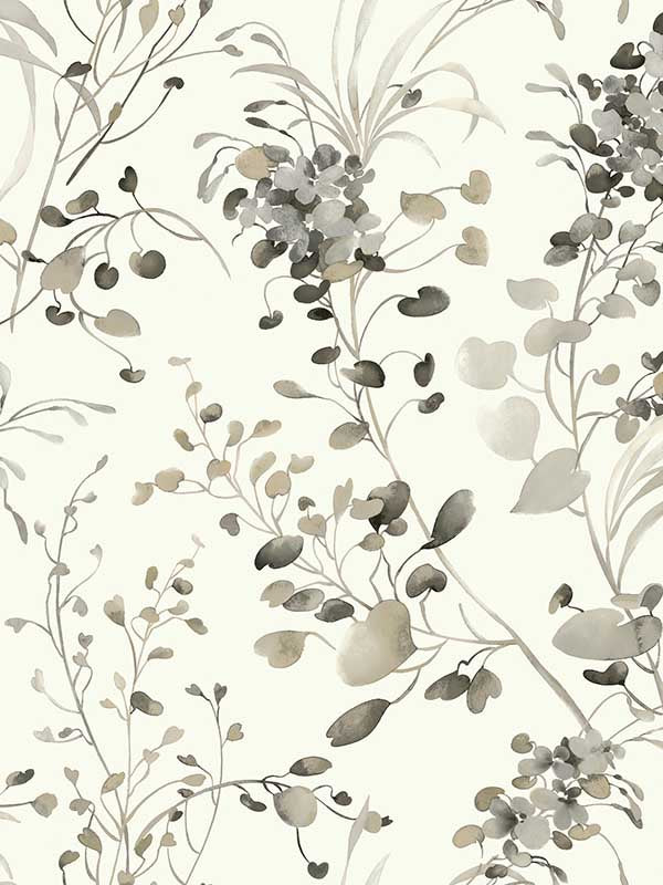 Spring Whispers wallpaper in charcoal color - pattern number DF3342 - by Candice Olson in the Decadence Second Edition collection