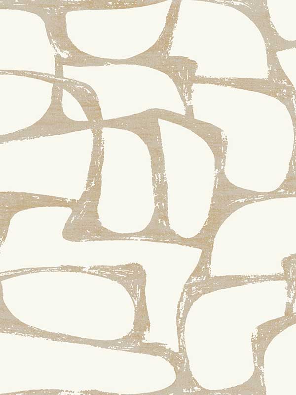 Craftsman Geometric wallpaper in white &amp; gold color - pattern number DF3351 - by Candice Olson in the Decadence Second Edition collection