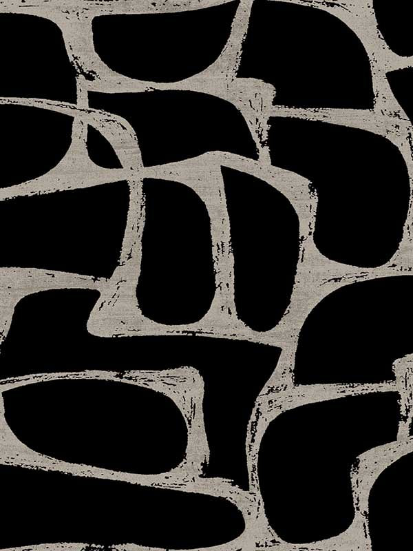 Craftsman Geometric wallpaper in black color - pattern number DF3352 - by Candice Olson in the Decadence Second Edition collection