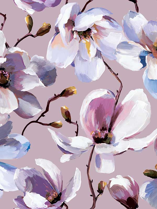 Cherry Blossom wallpaper in rose white purple color - pattern number 47463 - by Galerie in the Flora collection