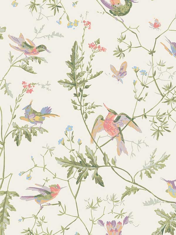 Hummingbirds wallpaper in soft multi colour color - pattern number 100/14067.CS.0 - by Cole and Son in the Selection of Hummingbirds collection