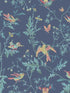 Hummingbirds fabric in indigo multi colour color - pattern number 100/14068.CS.0 - by Cole and Son in the Selection of Hummingbirds collection