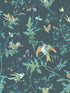 Hummingbirds fabric in viridian color - pattern number 112/4014.CS.0 - by Cole and Son in the Selection of Hummingbirds collection