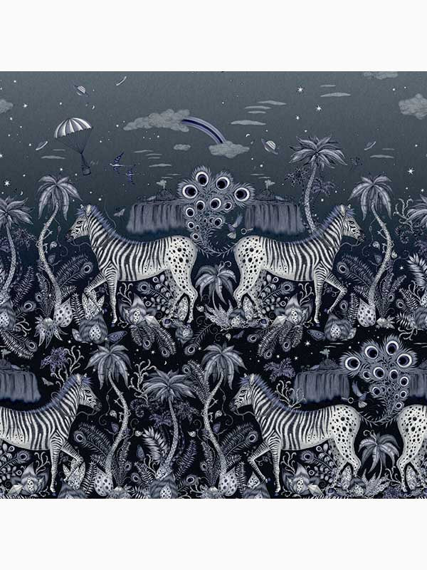 Lost Adventure mural in midnight color - pattern number W0201/01.CAC.0 - by Clarke and Clarke in the Mythica Wallcoverings collection
