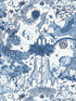 Paradise Lost fabric in ink color - pattern number W0216/02.CAC.0 - by Clarke and Clarke in the Mythica Wallcoverings collection