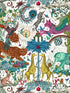 Paradise Lost fabric in ivory color - pattern number W0216/03.CAC.0 - by Clarke and Clarke in the Mythica Wallcoverings collection