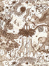 Paradise Lost fabric in sepia color - pattern number W0216/04.CAC.0 - by Clarke and Clarke in the Mythica Wallcoverings collection