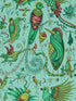 Quetzal fabric in aqua color - pattern number W0217/01.CAC.0 - by Clarke and Clarke in the Mythica Wallcoverings collection