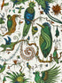 Quetzal fabric in green color - pattern number W0217/03.CAC.0 - by Clarke and Clarke in the Mythica Wallcoverings collection