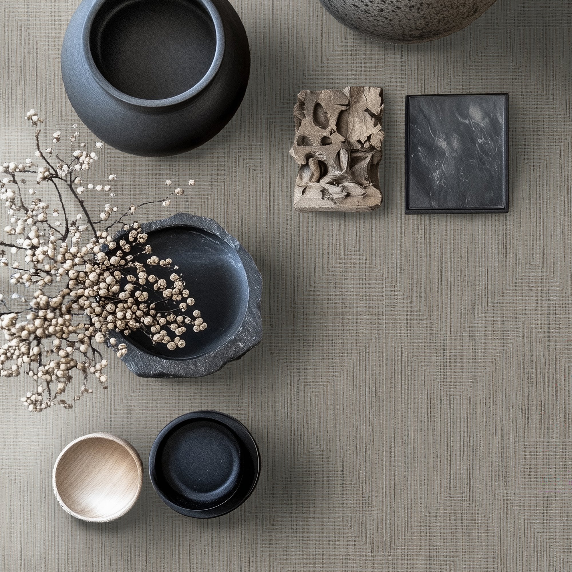 Plain Texture Wallpaper in Beige color - pattern number 27612 - by Galerie in the Cerra collection