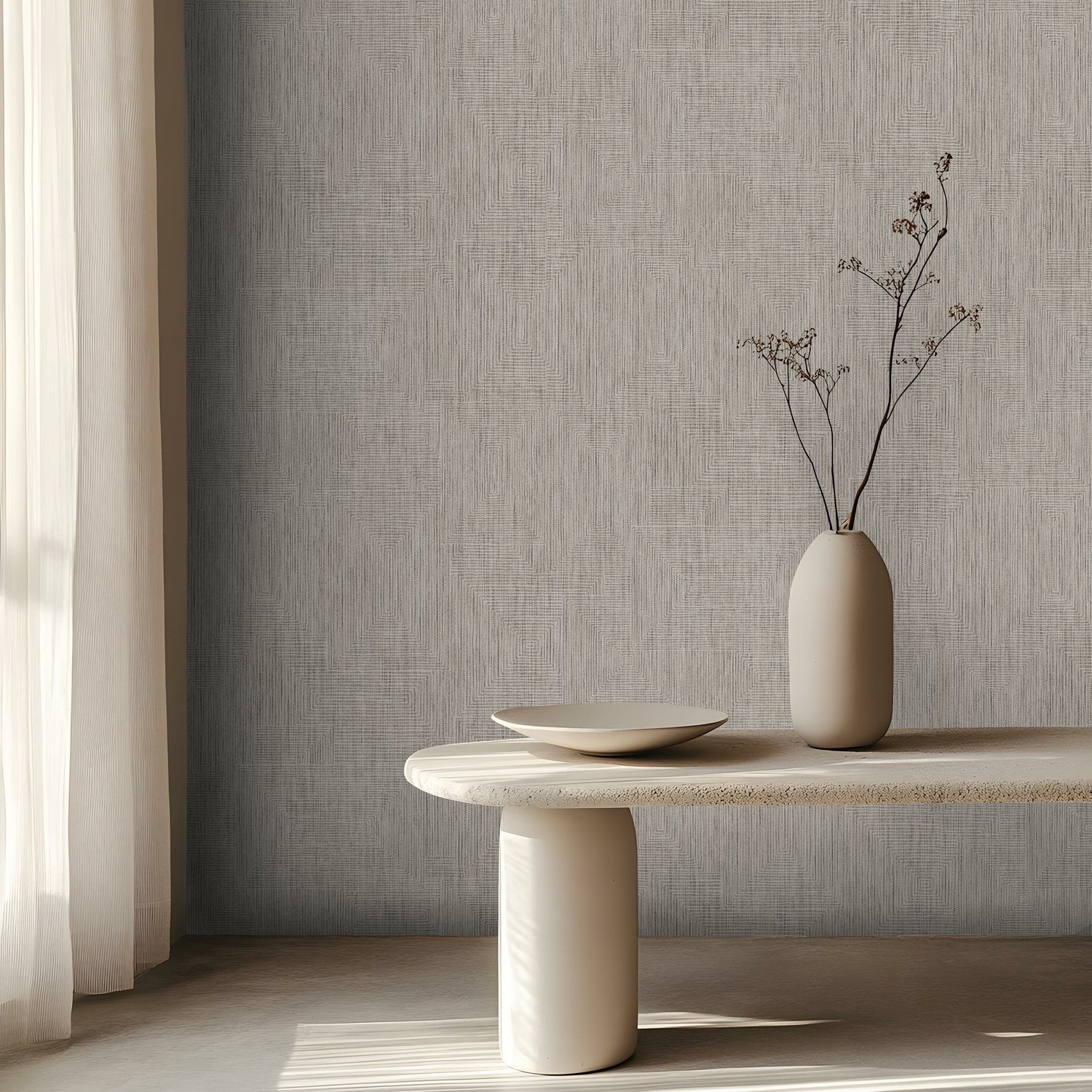 Plain Texture Wallpaper in Beige color - pattern number 27612 - by Galerie in the Cerra collection