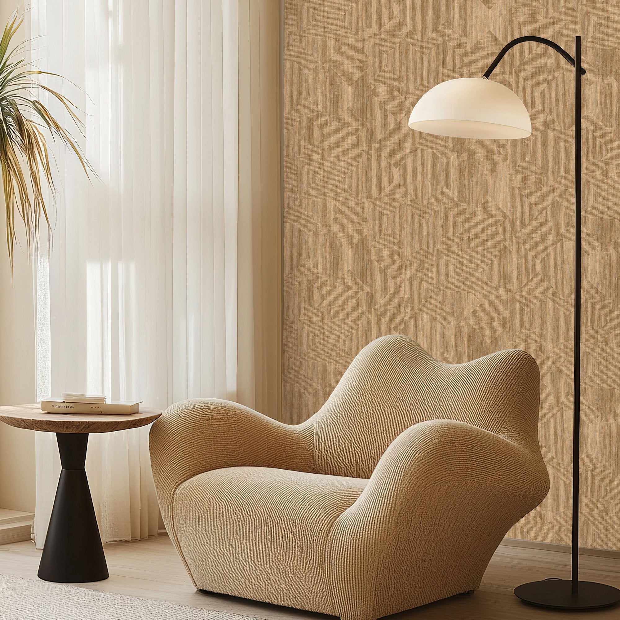Plain Texture Wallpaper in Gold color - pattern number 27613 - by Galerie in the Cerra collection