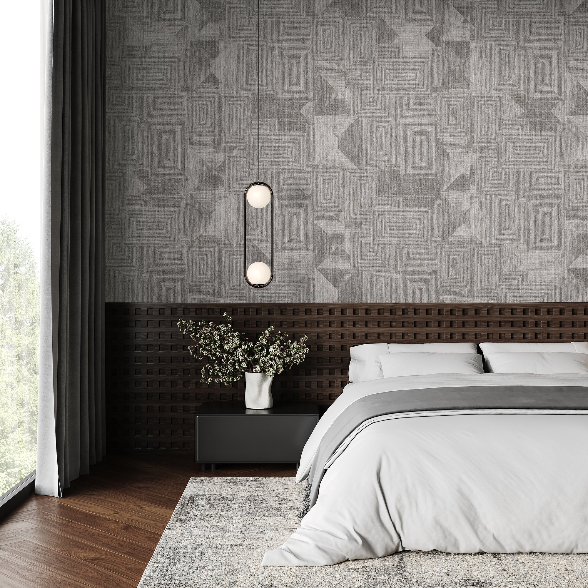 Plain Texture Wallpaper in Grey color - pattern number 27615 - by Galerie in the Cerra collection