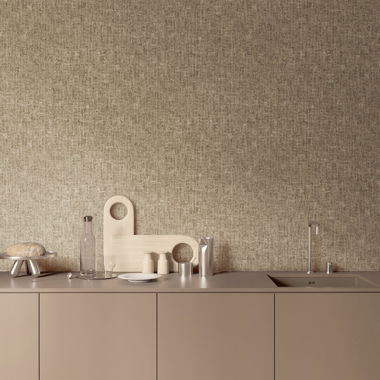 Geometric Wallpaper in Brown color - pattern number 27617 - by Galerie in the Cerra collection