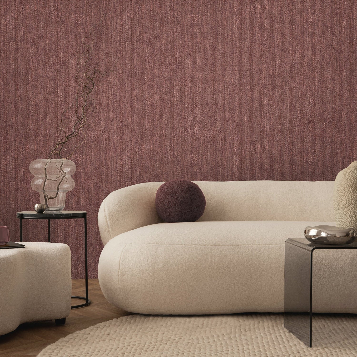 Plain Texture Wallpaper in Red color - pattern number 27624 - by Galerie in the Cerra collection