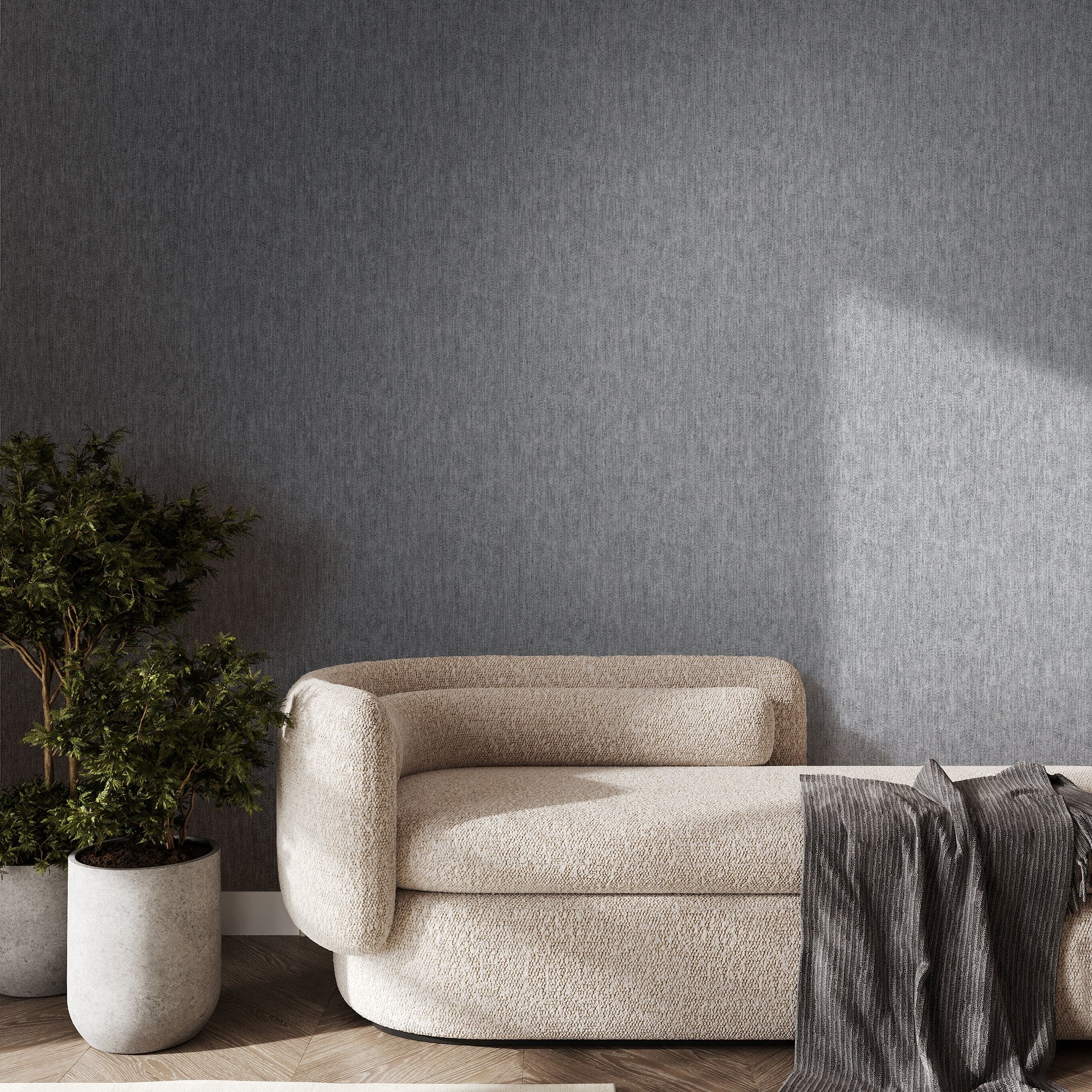 Plain Texture Wallpaper in Grey color - pattern number 27626 - by Galerie in the Cerra collection
