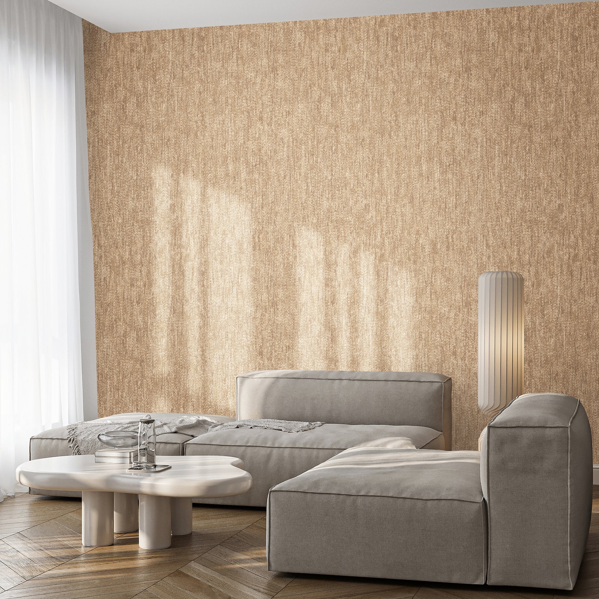 Plain Texture Wallpaper in Gold color - pattern number 27634 - by Galerie in the Cerra collection