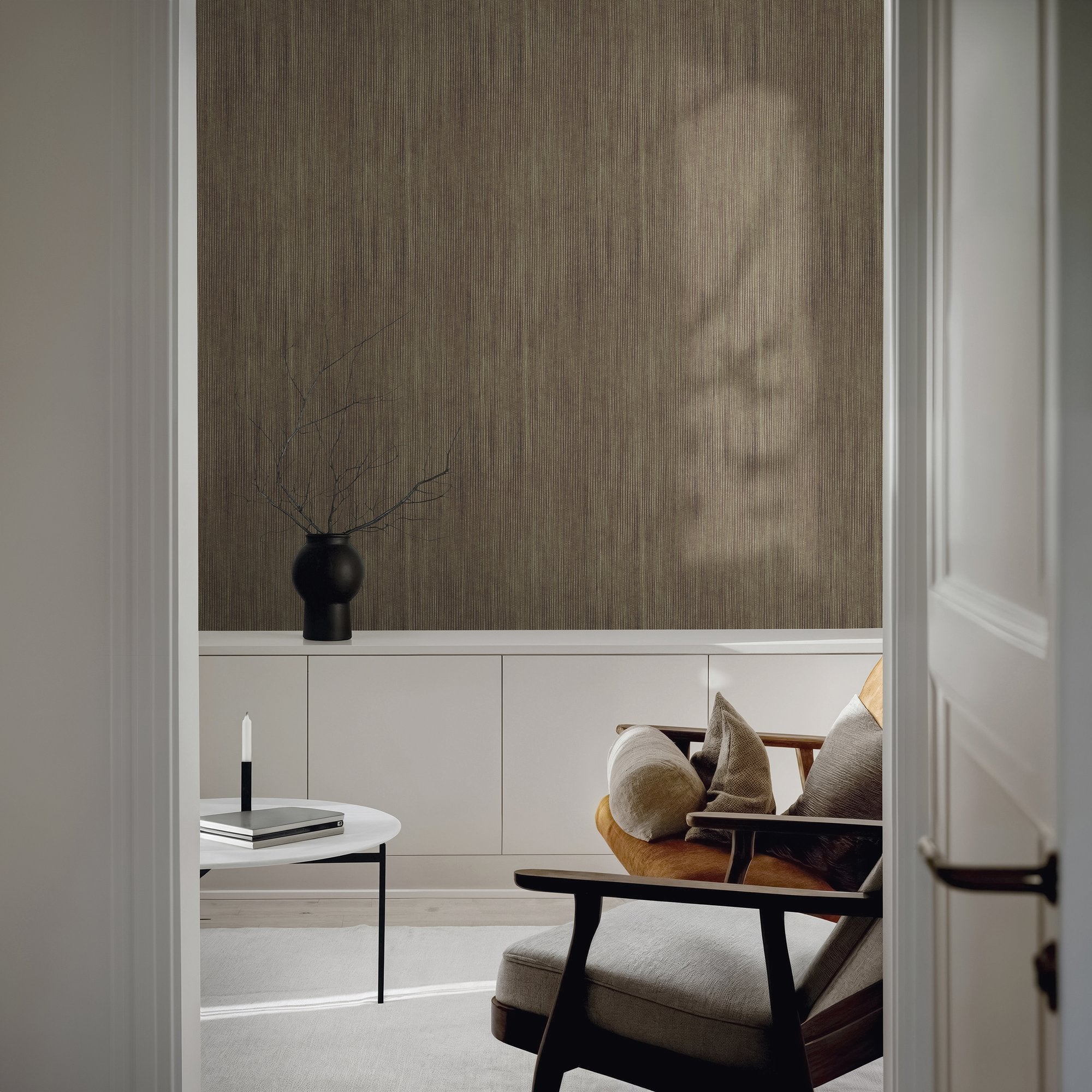 Stripe Wallpaper in Green color - pattern number 27636 - by Galerie in the Cerra collection