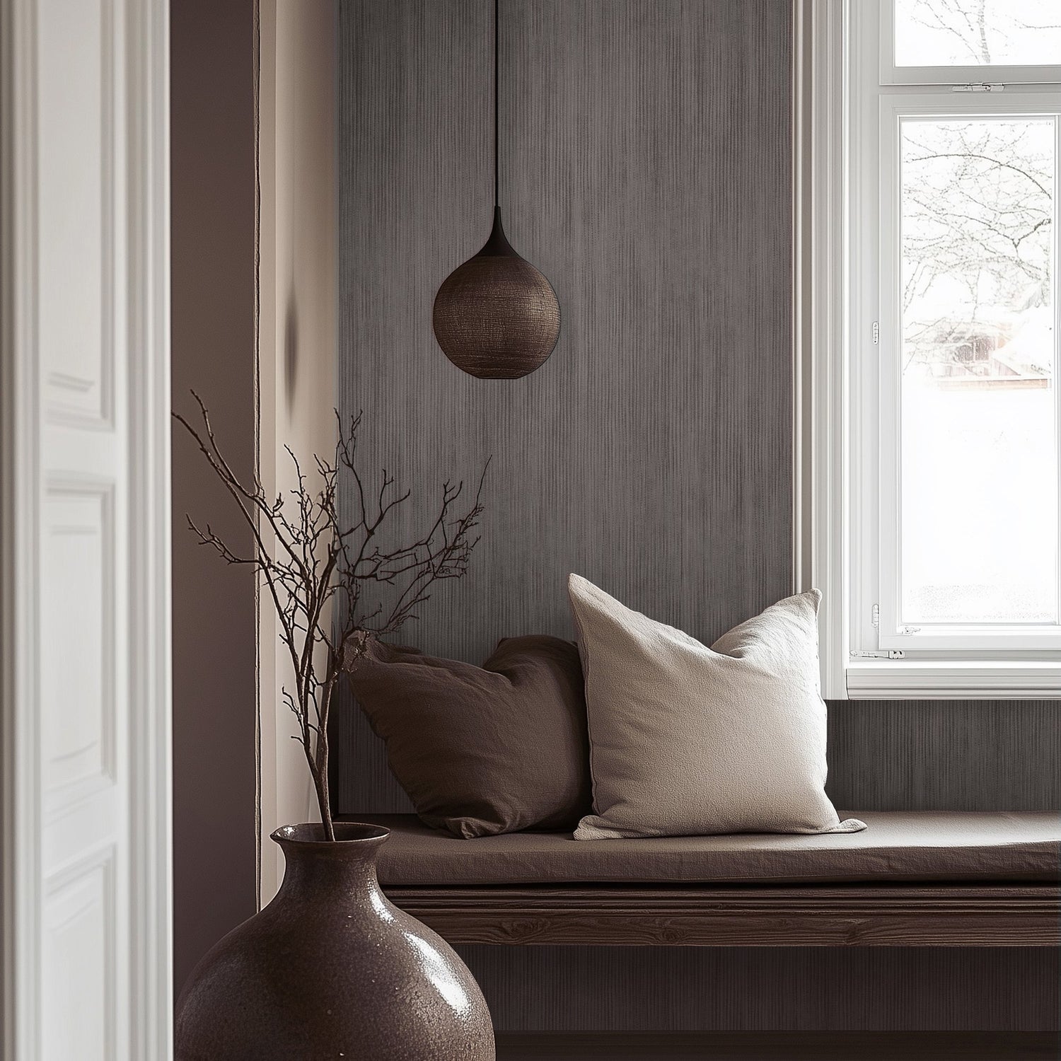 Stripe Wallpaper in Purple color - pattern number 27640 - by Galerie in the Cerra collection
